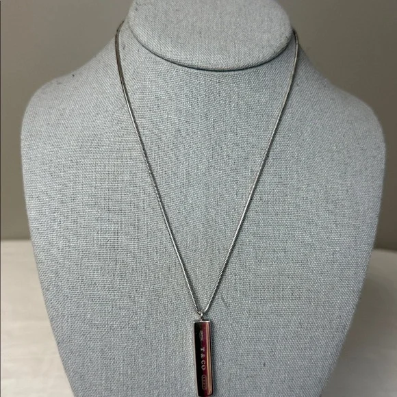 Tiffany & Co. 1837 Bar Pendant Necklace – Sterling Silver, 18" Snake Chain - Picture 3 of 6